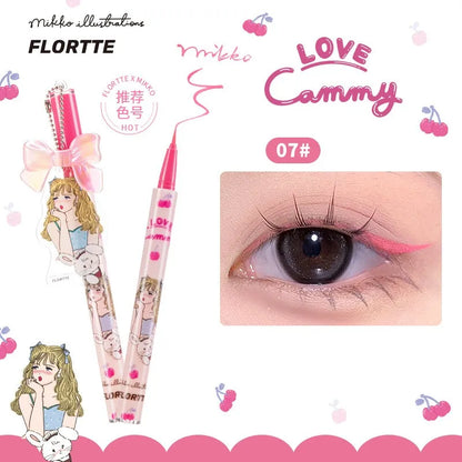 FLORTTE MIKKO Eyeliner Branded Color Liquid Eyeliner Eye Waterproof Long Lasting Eye Liner Easy to Wear Eyes Makeup Cosmetics