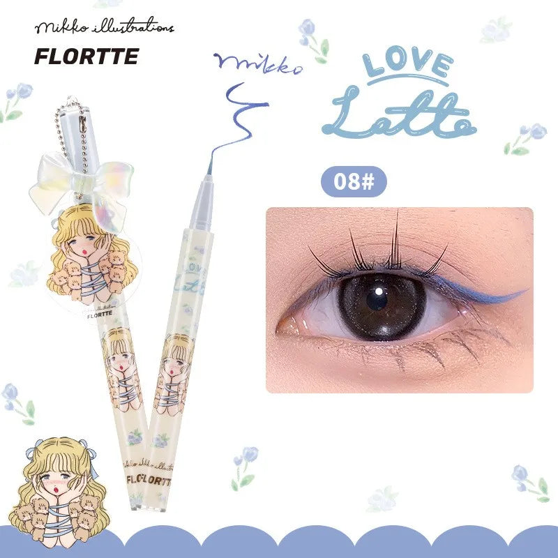 FLORTTE MIKKO Eyeliner Branded Color Liquid Eyeliner Eye Waterproof Long Lasting Eye Liner Easy to Wear Eyes Makeup Cosmetics